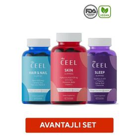 Vita Ceel Gummies Sleep 60 + Hair & Nail 60 + Skin 60 Çiğnenebilir Tablet