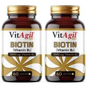 VitAgil Biotin Vitamin B7 5000 mcg 2x60 Kapsül