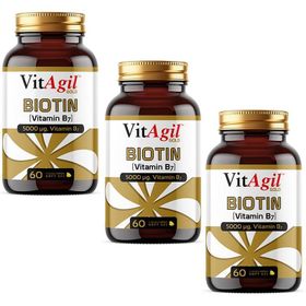 VitAgil Biotin Vitamin B7 5000 mcg 60 Kapsül