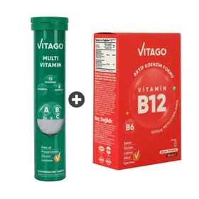 Vitago Multivitamin 20 Efervesan Tablet + Vitamin B12 10 ml Sprey