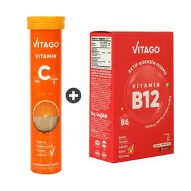 Vitago Vitamin C 20 Efervesan Tablet + Vitamin B12 10 ml Sprey