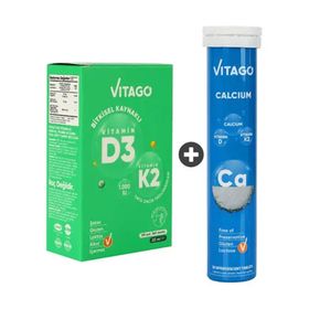 Vitago Vitamin D3 K2 20 ml Sprey + Calcium 20 Efervesan Tablet