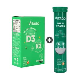 Vitago Vitamin D3 K2 20 ml Sprey + Multivitamin 20 Efervesan Tablet