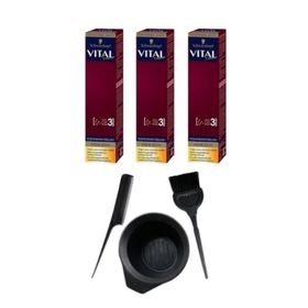 Vital 6 65 3 Adet Tüp Boya + Saç Boyama Seti