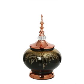 Vitale 30 cm AK.JE0021 Amber Bronz Kapaklı Vazo
