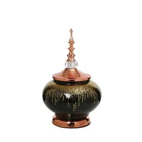 Vitale 30 cm AK.JE0021 Amber Bronz Kapaklı Vazo