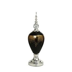 Vitale 54 cm AK.JE0010 Amber Silver Kapaklı Vazo