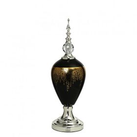 Vitale 54 cm AK.JE0010 Amber Silver Kapaklı Vazo