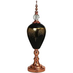 Vitale 60 cm AK.JE0011 Amber Bronz Kapaklı Vazo