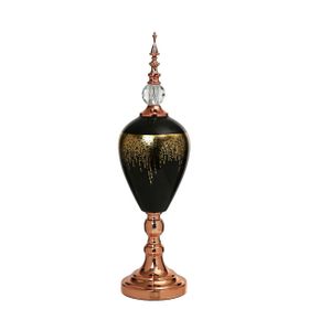 Vitale 60 cm AK.JE0011 Amber Bronz Kapaklı Vazo