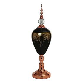 Vitale 60 cm AK.JE0011 Amber Bronz Kapaklı Vazo