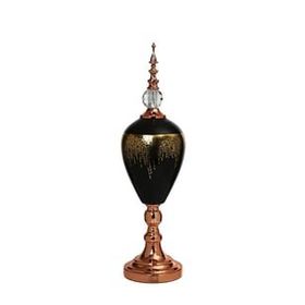 Vitale 60 cm AK.JE0011 Amber Bronz Kapaklı Vazo