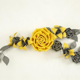 Vitale AK.ESR0028 Sarı-Gri Duvar Model Yapay Çiçek