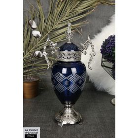 Vitale AK.FN0042 Eskitme Kapaklı Cam Vazo