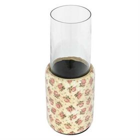 Vitale AK.FQ0015 Şiva Çiçek Desenli Silindir 12x18 cm Mumluk