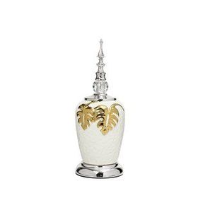 Vitale AK.JE0169 Silver Beyaz Kapaklı Uzun Vazo