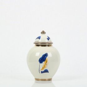 Vitale AK.NRH0060 21 cm Mavi Gold Yaprak Desenli Şah Küp