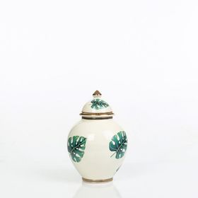 Vitale AK.NRH0088 Yeşil 21 cm Yaprak Desenli Şah Küp