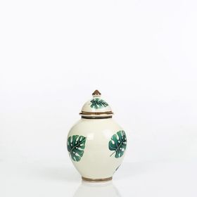 Vitale AK.NRH0088 Yeşil 21 cm Yaprak Desenli Şah Küp