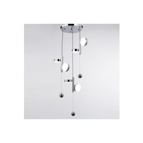 Vitale Gümüş Metal Yuvarlak Ledli Avize
