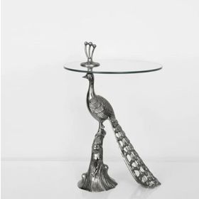 Vitale Silver 61 x 40 cm Tavuskuşu Sehpa