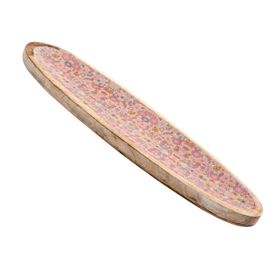 Vitale Şiva Çiçek Desenli Pembe Tepsi