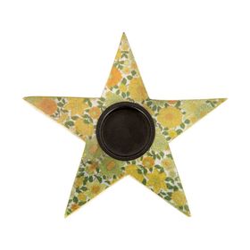 Vitale Şiva Çiçek Desenli Yeşil Yıldız Tealight Obje