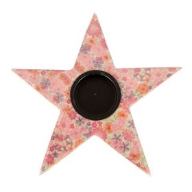 Vitale Şiva Çiçek Desenli Yıldız Pembe 17x4 cm T-Light