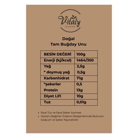 Vitaly Gurme Tam Buğday Unu 3x200 gr Bebek Ek Gıda