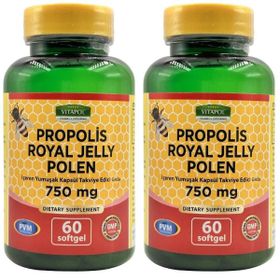 Vitapol Propolis Arı Sütü Polen 750 mg 2x60 Kapsül
