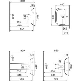 VitrA 5503L003-0001 S20 60 cm Lavabo