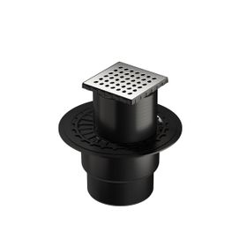 Vitra 5607285 V-Flow Kare Alttan Çıkışlı 10x10 cm DK 200 Kapak Parlak Krom Yalıtımlı Duş Kanalı
