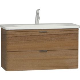 VitrA 56150 Nest Trendy 100 cm Hareli Doğal Ahşap Çift Çekmeceli Lavabo Dolabı