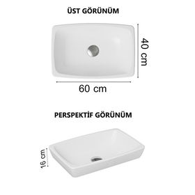 Vitra 5942B003-1082 Metropole 60 cm Tezgahaltı Lavabo