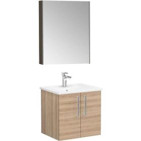 Vitra 60 cm Root Flat Doğal Meşe Kapaklı Banyo Dolabı Takımı