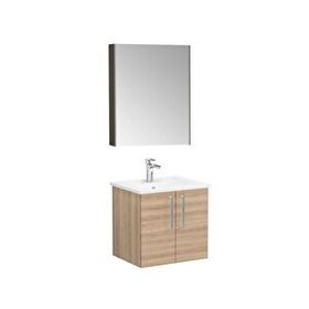 Vitra 60 cm Root Flat Doğal Meşe Kapaklı Banyo Dolabı Takımı