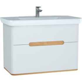 Vitra 60837 Sento 100 cm Mat Antrasit Çift Çekmeceli Lavabo Dolabı