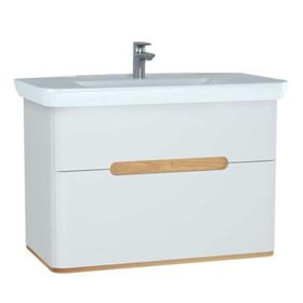 Vitra 60837 Sento 100 cm Mat Antrasit Çift Çekmeceli Lavabo Dolabı