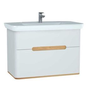 Vitra 60837 Sento 100 cm Mat Antrasit Çift Çekmeceli Lavabo Dolabı