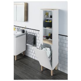 VitrA 60842 Sento Çamaşır Sepetli Ayaksız Sağ Mat Beyaz Boy Dolabı