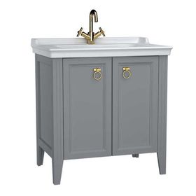 Vitra 62154 80 cm Valarte Gri Alt Modül ve Lavabo Banyo Dolabı