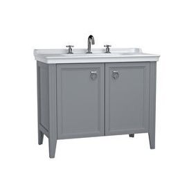 VitrA 62166 100 CM Mat Gri Valarte Kapaklı Etajerli Lavabo Dolabı