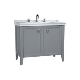 Vitra 62166 100 cm Mat Gri Valarte Kapaklı Etajerli Lavabo Dolabı