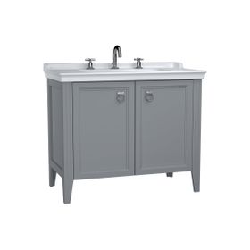 Vitra 62166 100 cm Mat Gri Valarte Kapaklı Etajerli Lavabo Dolabı