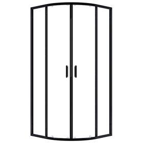 VitrA 65650002282 Sürgülü Oval 90 cm Mat Siyah Profil Duş Kabin