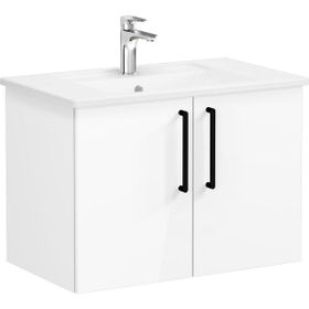 VitrA 66390 Root Flat Kapaklı 80 cm Parlak Beyaz Lavabo Dolabı