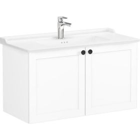 VitrA 68743 100 cm Mat Beyaz Root Classic Kapaklı Lavabo Dolabı