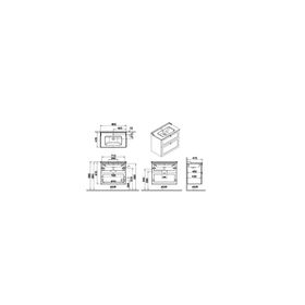 VitrA 68874 80 CM 2 Çekmeceli Mat Lacivert Root Classic Lavabo Dolabı