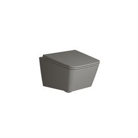 Vitra 7245B476-0090 Equal Rim Ex Kanalsız 54 cm Mat Taş Gri Asma Klozet