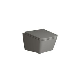 Vitra 7245B476-0090 Equal Rim Ex Kanalsız 54 cm Mat Taş Gri Asma Klozet